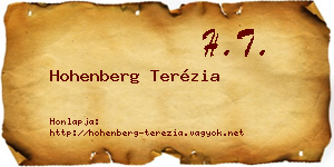 Hohenberg Terézia névjegykártya